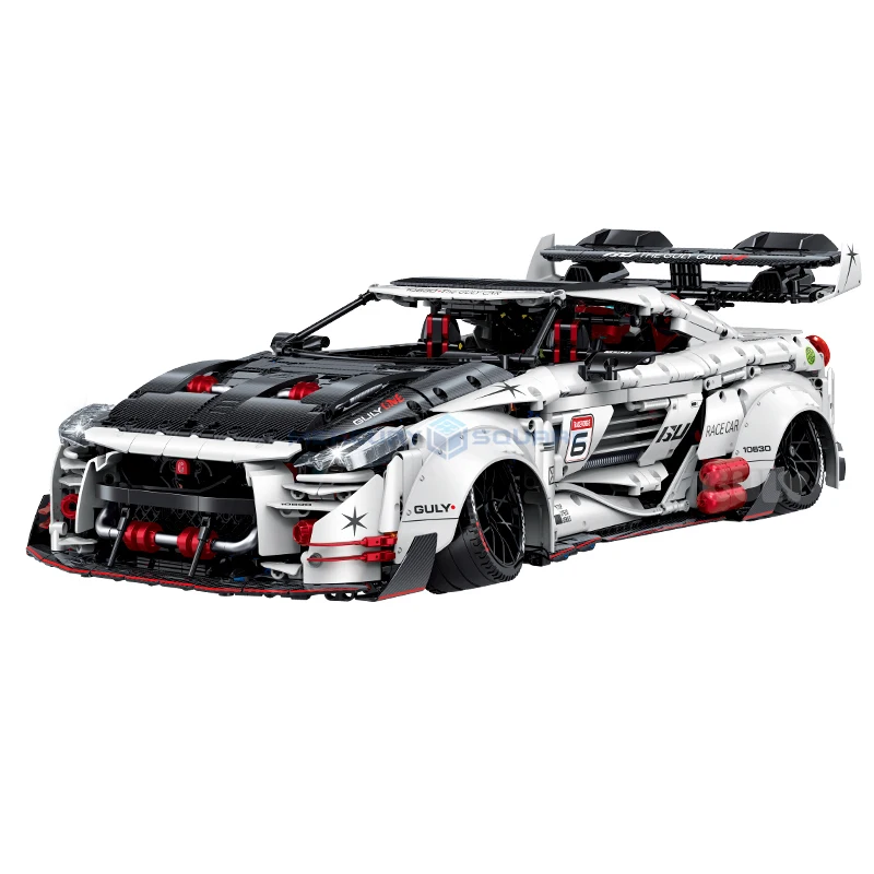1:8 Low-Lying GT-R Supercar Bausteine MOC 10630 High Tech Speed Racing Fahrzeug Modell Ziegel Spielzeug Sammlung Kit Geschenk Aldult Image