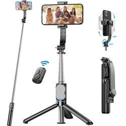 Perche à Selfie pour téléphone iPhone 42 pouces, perche à Selfie extensible et trépied avec télécommande Bluetooth pour enregistrement vidéo Vlog de voyage