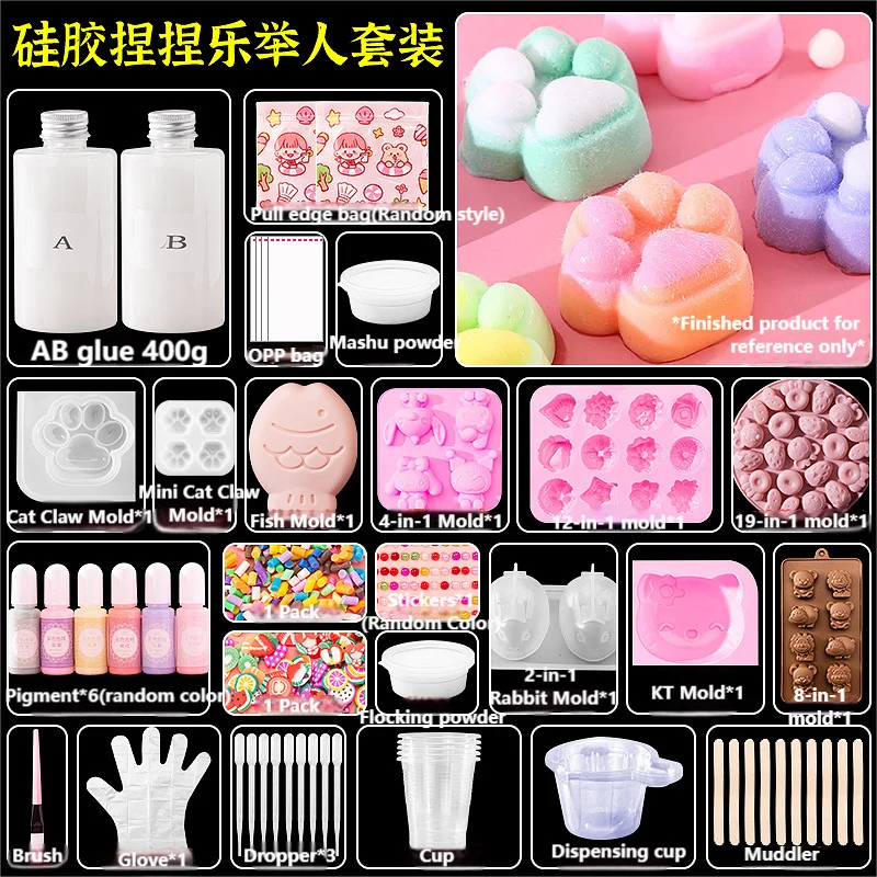 Kit de bricolage Taba Squishy en Silicone, fabricant de Squishies Fufu, Kits de fabrication de caoutchouc de Silicone, jouets anti-Stress, cadeau de décompression