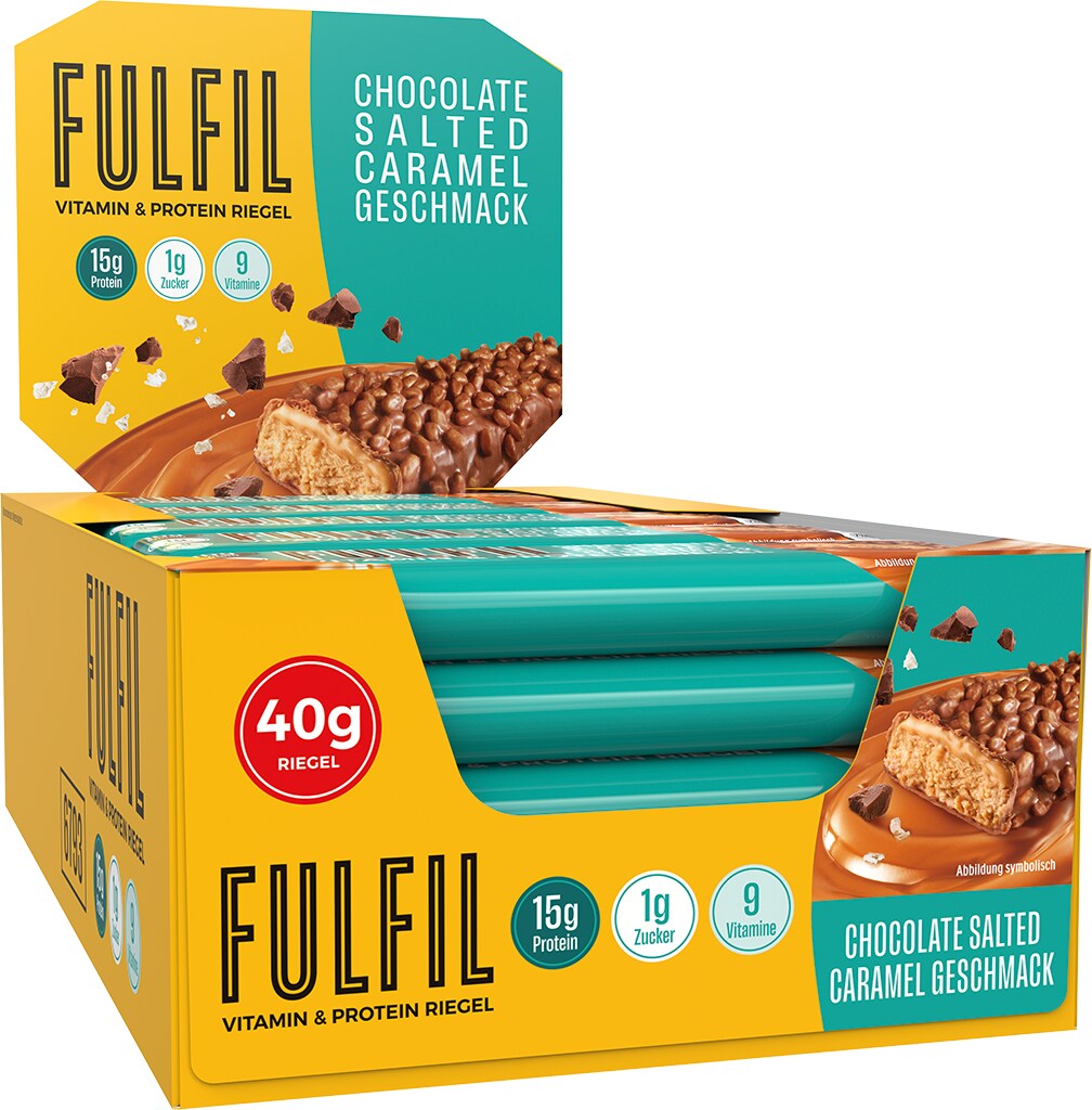 FULFIL Vitamin- und Proteinriegel Chocolate Salted Caramel Geschmack - 15 x 40 g (600g) Image