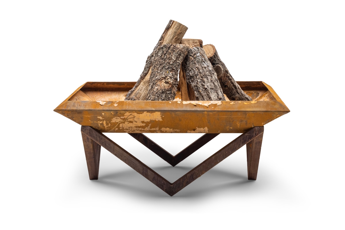 TheFavilla Feuerstelle Corten-Stahl rostig – Firesheet Outdoor-Feuerkorb (77x77 cm) – Wetterfest Image