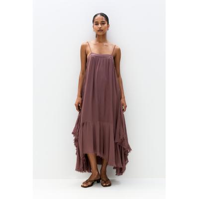Midi Dress With Ruffled Hem