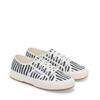 Sneaker SUPERGA "2750 STRIPES PRINT", Gr. 41, sanftes weiß, navy, Textil, sportlich, Schuhe