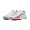 Trainingsschuh PUMA "Accelerate Turbo 4 Handballschuhe Damen", Gr. 41, weiß berry lila crush heat fire pink lila, Obermaterial: Synthetik, Textil; Futter: Textil; Innensohle: Textil; Laufsohle: Synthetik, Gummi, Schuhe