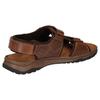 Trekkingsandale MUSTANG SHOES, Herren, Gr. 46, braun (dunkelbraun), Leder, casual, Schuhe, Sommerschuh, Klettschuh mit weicher Innensohle