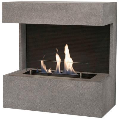 Echtfeuer-Dekokamin XARALYN "Nova", grau, B:60cm H:62cm L:30cm, Materialmix, Dekokamine, mit Bioethanol Brenner Image