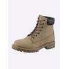 Schnürstiefelette HEINE, Damen, Gr. 39, grau (taupe), Leder, Nubukleder, Nubukleder, modisch, Schuhe
