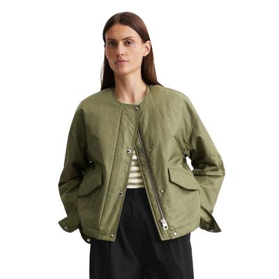 Outdoorjacke MARC O'POLO "aus recyceltem Polyester-Twill", Damen, Gr. 42, forest moss, Obermaterial: 100% Polyester, unifarben, casual, regular fit, Langarm Manschette, Jacken Image