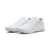 Trainingsschuh PUMA "Accelerate Turbo 4 Handballschuhe Erwachsene", Gr. 43, weiß silber ash gray metallic, Obermaterial: Textil, Synthetik; Futter: Textil; Innensohle: Textil; Laufsohle: Gummi, Synthetik, Schuhe