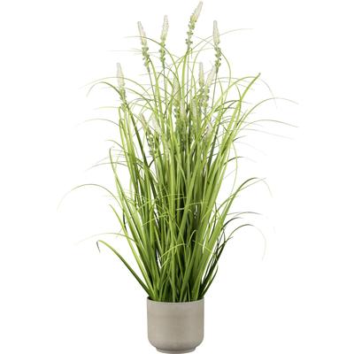 Kunstgras CREATIV GREEN "Grasbusch mit Salvienblüten", grün, H:75cm, Kunststoff, Kunstpflanzen, mit detailgetreuen Blüten und Grashalmen
