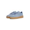 Plateausneaker TOMMY HILFIGER "MODERN COURT SNEAKER SUEDE", Damen, Gr. 37, blau (hellblau), Veloursleder, unifarben, sportlich, Schuhe, Freizeitschuh, Halbschuh, Schnürer mit weich gepolstertem Schaftrand