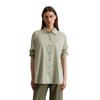 Langarmbluse MARC O'POLO "aus Baumwoll-Chambray", Damen, Gr. 34, smooth sage, Obermaterial: 100% Baumwolle, unifarben, elegant, relaxed fit normal, Langarm Manschette, Blusen
