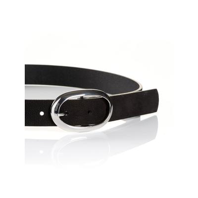 Synthetikgürtel MONTI "SIENA", Damen, Gr. 90, schwarz, Materialmix, unifarben, casual, Gürtel, mit weichem Echtleder und modischer ovaler Glanzschließe – 3 cm breit Image