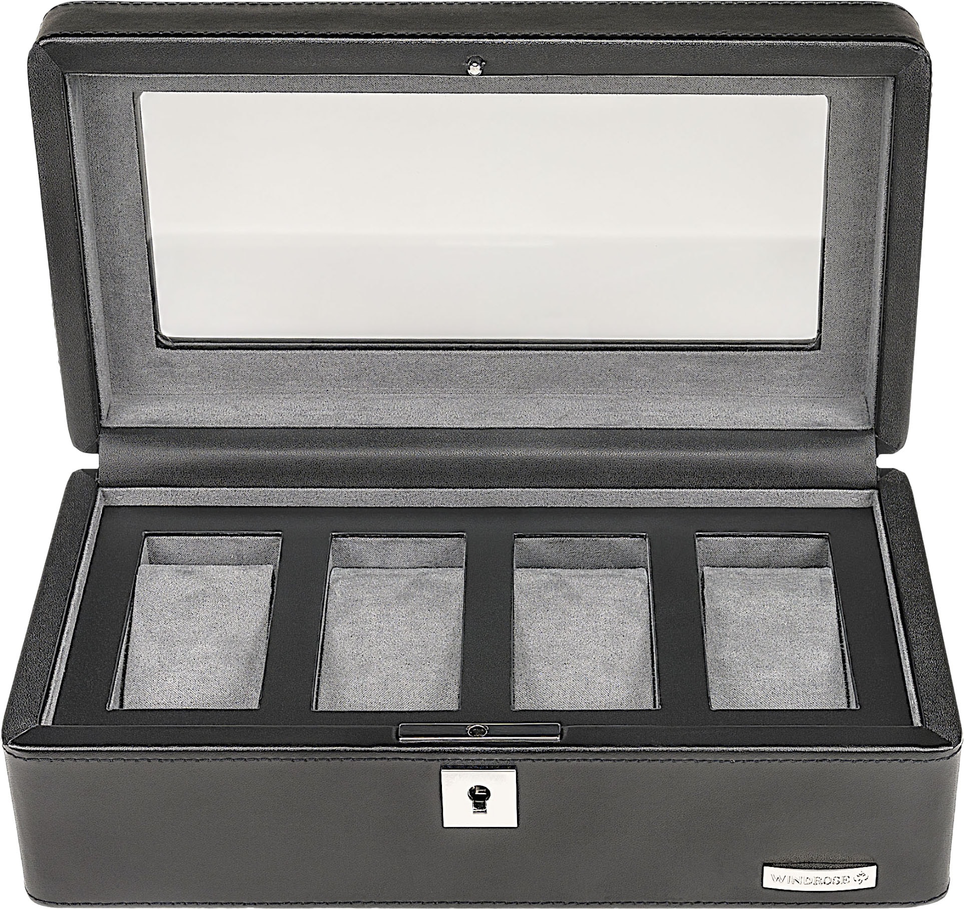 Uhrenbox WINDROSE "Tempora, 804020.08", schwarz, Aufbewahrungsboxen, Damen, Aufbewahrung, Uhrenkasten, Ø max.40mm, Armbanduhr, Geschenkidee