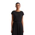 Jerseykleid MARC O'POLO "und plissiertem Rock", Damen, Gr. XL, Normalgrößen, schwarz, Obermaterial: 72% Lyocell, 28% Polyester; Futter: 100% Nicht verfügbar, unifarben, Rundhals, Kurzarm, Kleider
