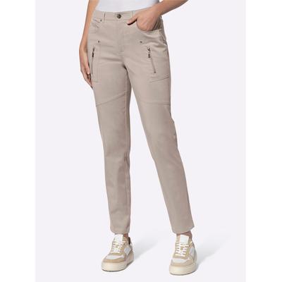Webhose HEINE, Damen, Gr. 40, Normalgrößen, beige (sesam), 52% Lyocell, 45% Baumwolle, 3% Elasthan, unifarben, Hosen Image