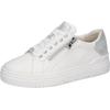Plateausneaker WALDLÄUFER "H-TAMIRA", Damen, Gr. 6,5, silber (weiß, silberfarben), Nappaleder, Nubukleder, kontrastfarbene Details, casual, Schuhe, Schnürschuh, Halbschuh, Komfortschuh, bequeme H-Weite