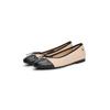 Ballerina TOMMY HILFIGER "TOE CAP LEATHER BALLERINA", Damen, Gr. 39, zartrose, schwarz, Leder, unifarben mit Farbeinsatz, klassisch, Schuhe, Businesschuh, Schlupfschuh in schmaler Form