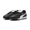 Fußballschuh PUMA "KING TOP TT Fußballschuhe Erwachsene", Gr. 44.5, schwarz-weiß (schwarz, weiß gold), Obermaterial: Synthetik; Futter: Synthetik; Innensohle: Textil; Laufsohle: Gummi, Schuhe