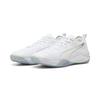 Trainingsschuh PUMA "Eliminate NITRO™ 4 Handballschuhe Erwachsene", Gr. 47, weiß (weiß silber metallic), Obermaterial: Textil, Synthetik; Futter: Textil; Innensohle: Textil; Laufsohle: Gummi, Synthetik, Schuhe