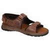 Trekkingsandale MUSTANG SHOES, Herren, Gr. 42, braun (dunkelbraun), Leder, casual, Schuhe, Sommerschuh, Klettschuh mit weicher Innensohle