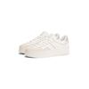 Plateausneaker TOMMY JEANS "THE GREENWICH FLATFORM", Damen, Gr. 39, silber (sanftes weiß, silberfarben), Leder, Lederimitat, kontrastfarbene Details, sportlich, Schuhe, Freizeitschuh, Halbschuh, Schnürerschuh mit Logoschriftzug
