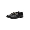 Loafer TOMMY HILFIGER "TH LOGO LEATHER LOAFER", Damen, Gr. 41, schwarz, Leder, unifarben, klassisch, Schuhe, Blockabsatz, Slipper, Businessschuh mit TH-Schmuckspange