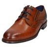Schnürschuh BUGATTI, Herren, Gr. 42, braun (cognac), Leder, Basic, Schuhe, Anzugschuh, Business Halbschuh mit bequemen Stretcheinsatz