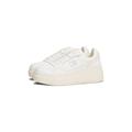 Keilsneaker TOMMY JEANS "TJW RETRO BASKET FLATFORM", Damen, Gr. 37, ecru, ivory, Leder, Lederimitat, sportlich, Schuhe, Keilabsatz, Plateau, Freizeitschuh, Schnürschuh mit Lochmuster