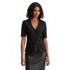 T-Shirt MARC O'POLO "aus softem Modal-Organic-Cotton-Mix", Damen, Gr. XS, schwarz, Obermaterial: 50% Modal, 50% Baumwolle, unifarben, Basic, slim fit, V-Ausschnitt, Kurzarm, Shirts