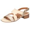 Sandalette MUSTANG SHOES, Damen, Gr. 40, gold (creme, goldfarben), Lederimitat, vintage, metallic, elegant, Schuhe, Sandalette, Festtagsschuh mit Metallic-Einsätzen