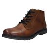 Schnürboots BUGATTI, Herren, Gr. 42, braun (cognac), Leder, used, casual, Schuhe, Boots, Herrenschuh, Stiefelette mit seitlichem Logo-Branding