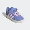 Klettschuh ADIDAS SPORTSWEAR "GRAND COURT 2.0 KIDS", Gr. 26, blau fusion, clear pink, sanftes weiß, Leder, Synthetik, Textil, sportlich, Schuhe
