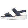 Sandale WALDLÄUFER "K-VALERIE", Damen, Gr. 6 (39), blau (dunkelblau), Nubukleder, unifarben, klassisch, Schuhe, Sommerschuh, Sandalette in Extraweite K für den kräftigen Fuß