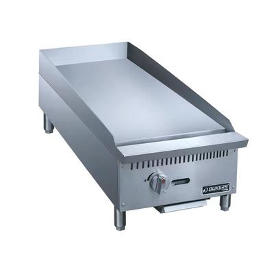 Dukers DCGMA12 12" Gas Commercial Griddle w/ Manual Controls - 1" Steel Plate, Convertible, Stainless Steel, Gas Type: Convertible