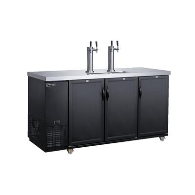 Dukers DKB72-M3 70 3/8" Kegerator Commercial Beer Dispenser w/ (12) 1/6 Keg Capacity - 12 Columns, Black, 115v