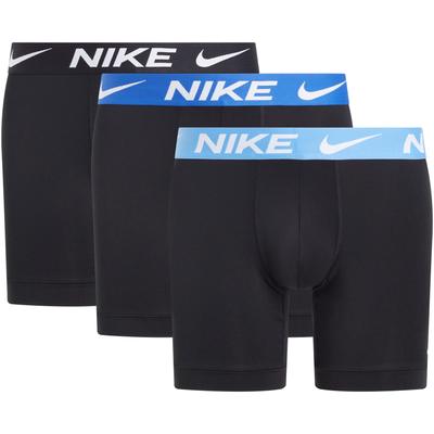Boxer NIKE UNDERWEAR "BOXER BRIEF 3PK", Herren, Gr. S (46), blk, game royal, uni blau, blk wb, Jersey, Obermaterial: 92% Polyamid, 8% Elasthan, körpernah, Unterhosen, mit NIKE Logo-Elastikbund Image