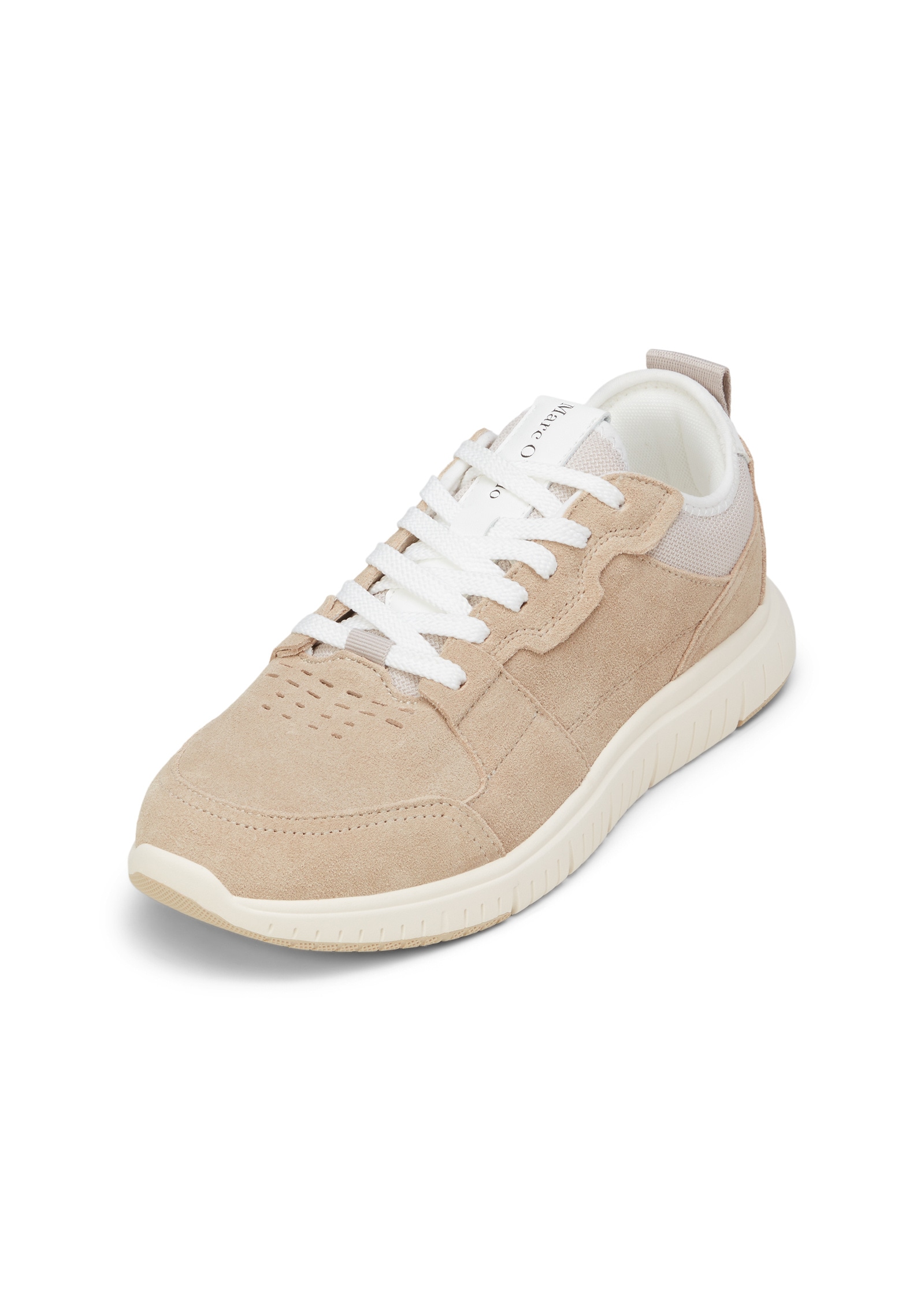 Sneaker MARC O'POLO "aus edlem Veloursleder", Herren, Gr. 44, grau (sesame, dapple gray), Obermaterial: 100% Leder (Rind), unifarben, Schuhe