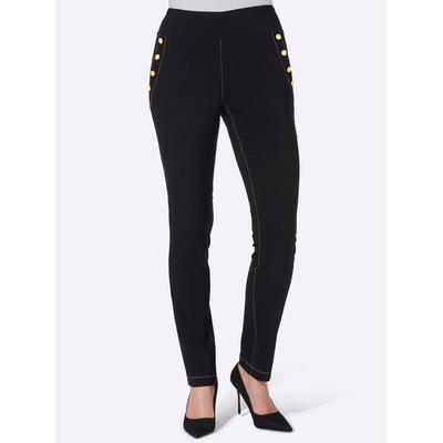 Webhose CLASSIC BASICS, Damen, Gr. 22, Kurzgrößen, schwarz, 72% Viskose, 25% Polyamid, 3% Elasthan, unifarben, lang, Hosen Image