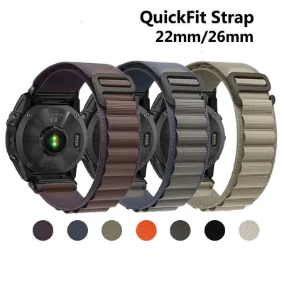 Quick Fit 22mm 26mm Nylon Strap For Garmin Fenix 7X 7 Pro Fenix 6X 6 5X 5 Plus Tactix 7 Forerunner 935 945 Enduro 1 2 Watch Band