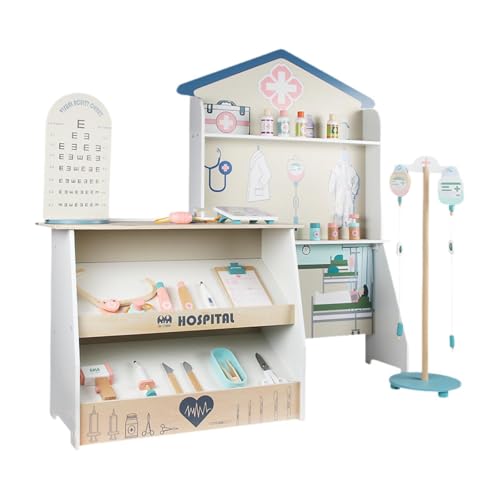 Amagogo Kids Doctor Kit Pretend Play Toys Fine Motor Skill Interactive Doctors Playset Medical Toy for Boys Girls Birhtday Gift, 23x65x101.5cm