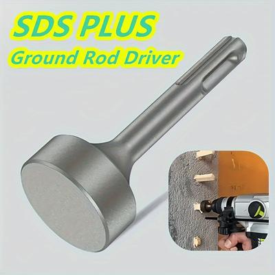 TEMU A Sturdy Sds Plus Ground Rod Driver- Cylindrical Metal Drill Bit For Rotary Hammer, Ground Rod Installation Tool, Compatible With Adapter, No Electricity Needed Image