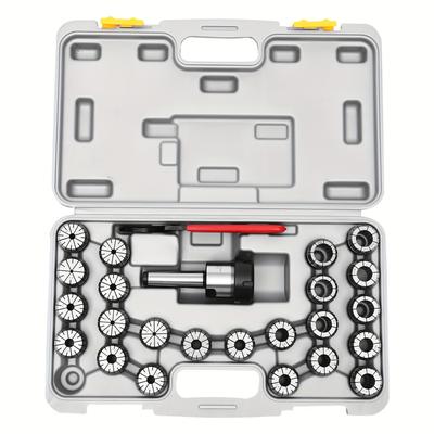TEMU Collet Set, 23pcs Er40 Mk3 4-26mm Collet Milling Machine, Collets Set, Collet Set With Wrench For Milling Lathe Image