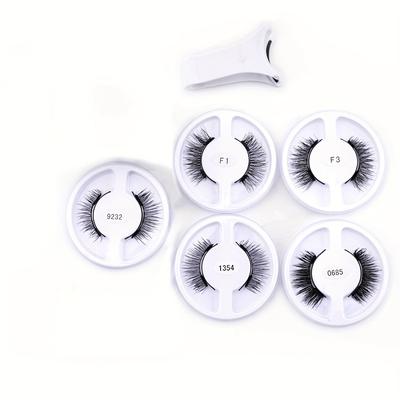 TEMU 5 Pairs Of Magnetic False Eyelashes Set - Reusable False Eyelashes - No Glue Needed, With Wear Clips, Makeup In Image