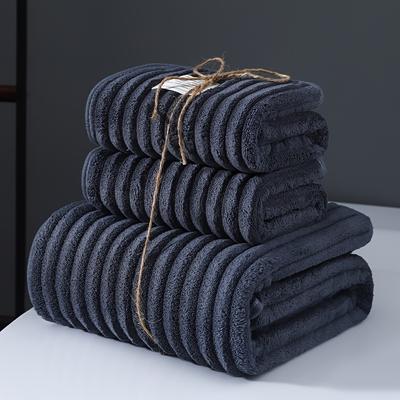TEMU 3pcs Bath Towel Set Super Soft Thickened Large Towels Good Absorbency No-fall Bath Towels Suitable For Home Bathroom Use 70x140cm/27.5x55.1in, Wash Cloths Image