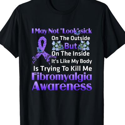 TEMU Like Is Trying To Kill Me Fibromyalgia Awareness Gift T-shirt 220g T-shirt 100% Cotton Image