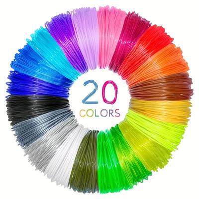 TEMU 20 Color 3d Printing Pen Set Diy 3d Printing Pen Handmade Graffiti Pla Filament Drawing Art Handmade Design Image
