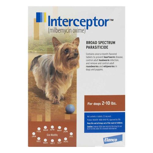 Interceptor Pour Très Petits Chiens 2-10 Lbs (Marron) 12 Chews
