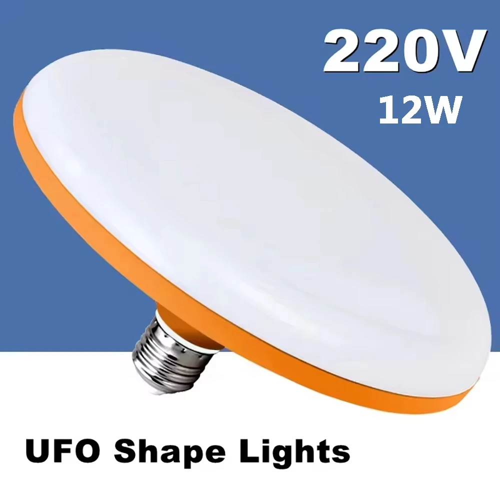 UFO-Lampe, LED-Birne, 220 V, E27-Sockel, Haushalts-Energiesparlampe, 6500 K, Deckenlampe, Garage, 12 W, Innenbeleuchtung, fliegende Untertasse