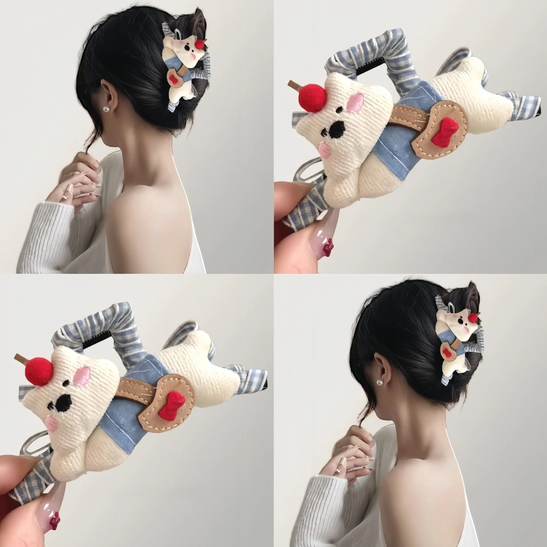 Frauen neue Klaue Clips süße Spaß Cartoon Hund Schleife Haarspange Puppe Klaue Clip Hai Clip Haar-Accessoire süße Stil Haar-Accessoires